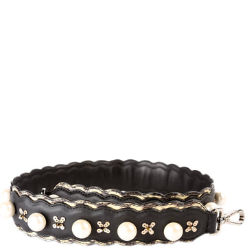 Pearl Embellished Snakeskin Strap