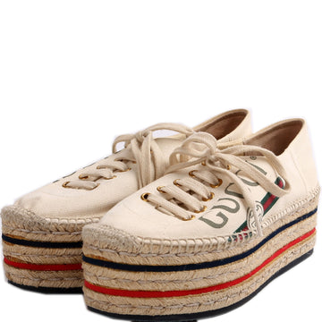 Gucci Logo Platform Espadrilles Size .