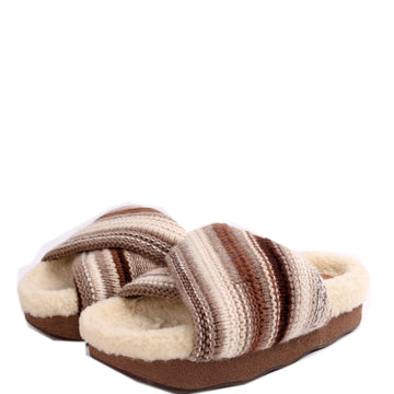 Wavy Knit/Shearling Slides Sz 37