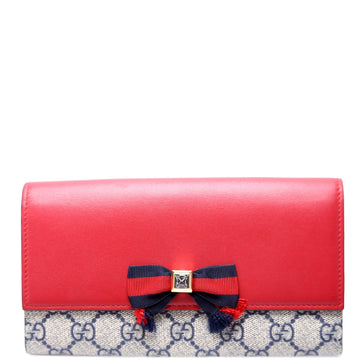 Gucci  CS Supreme Bow Continental Wallet Red/Navy