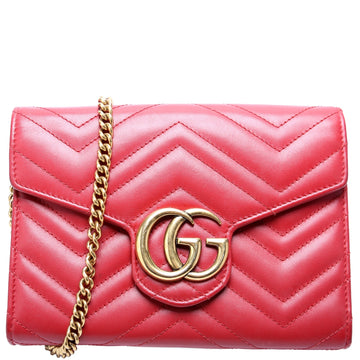 Gucci  Marmont Chain Wallet Red