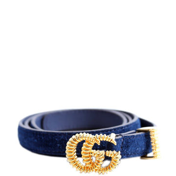 Gucci  CS Torchon Thin Suede Belt Size / Blue