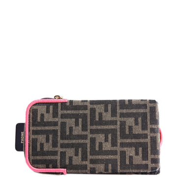 8AV132 Strap You With Phone Pouch Zucca Fabric Brown/Pink