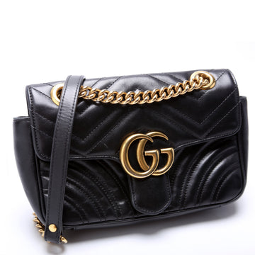 Gucci  Marmont Leather Shoulder Mini Flap Black