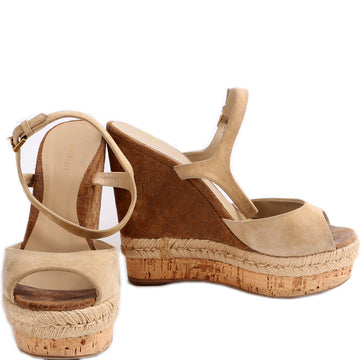 Gucci Peep Toe Espadrille Wedges Size .