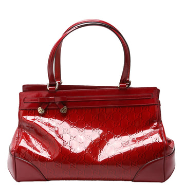 Gucci  Patent Guccissima Mayfair Tote Medium Red