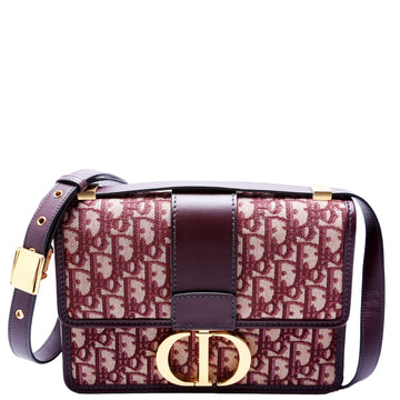 30 Montaigne Oblique Flap Bag Burgundy