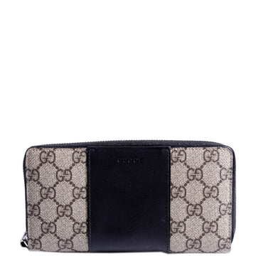 Gucci  CS Supreme/Leather Zip Around Wallet Beige/Black