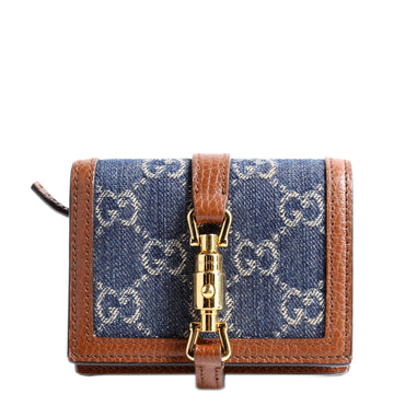 Gucci  CS Denim Jackie Card Case Navy/Brown