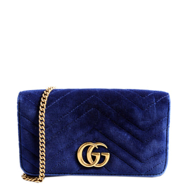 Gucci  CS Marmont Velvet Mini Bag Blue