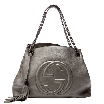 Gucci  Soho Leather Shoulder Medium Grey