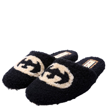 Gucci Shearling Slippers Size  Black