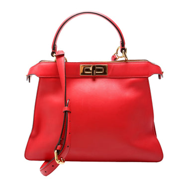 Peekaboo Iseeu Medium Vitello Leather Red
