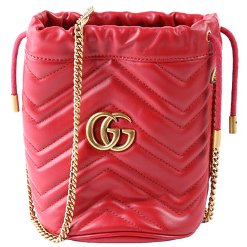 Gucci  Marmont Mini Bucket Red