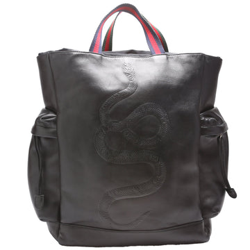 Gucci  King Snake Leather Drawstring Backpack