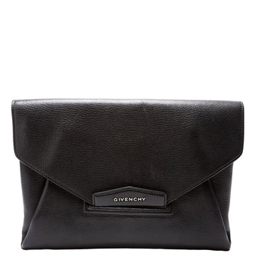 Antigona Goatskin Clutch Medium Black