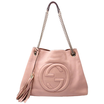 Gucci  Soho Leather Shoulder Medium Tan