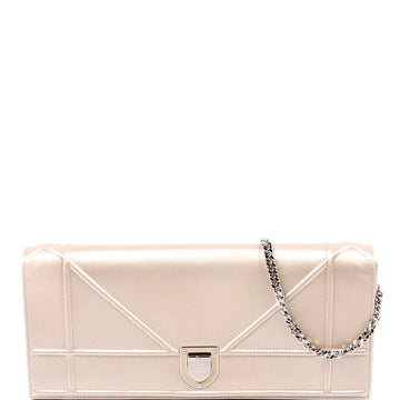 Diorama Wallet On Chain Satin Champagne