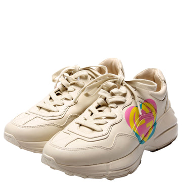 Gucci Rhyton Heart Sneakers Size . Cream