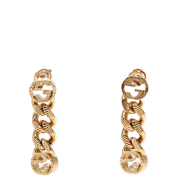 Gucci Interlocking G Chain Link Drop Earrings Gold