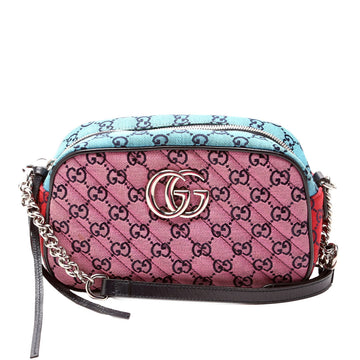 Gucci  Marmont Small Multicolor Canvas Camera Multicolor