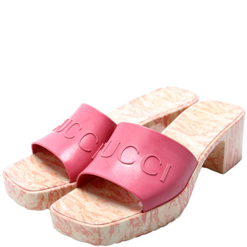 Gucci Logo Rubber Slide Sandals Size  Pink