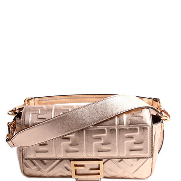8BR600 Baguette FF Embossed Metallic Nappa Rose Gold