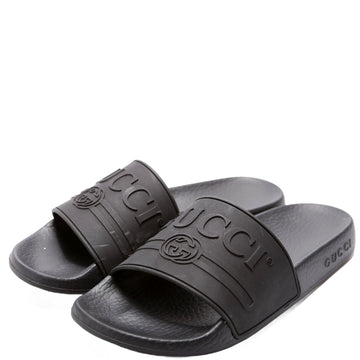 Gucci Logo Rubber Slides Size  Black