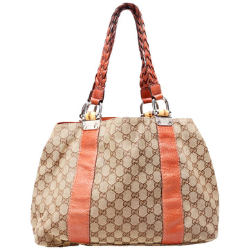 Gucci  CS Canvas Bamboo Tote
