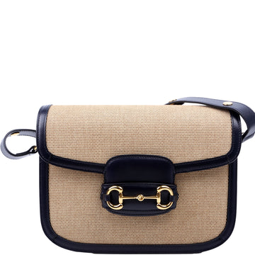 Gucci  Horsebit  Raffia Shoulder Bag