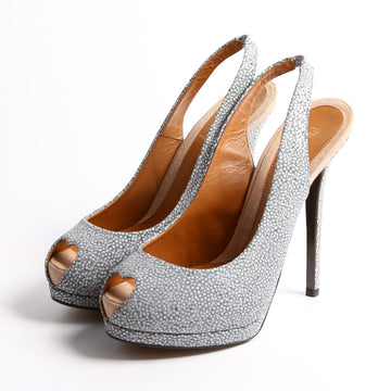 Heart Peep Toe Slingback Pumps Size 38