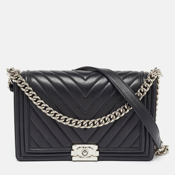 Black Quilted Leather New Medium Boy Bag