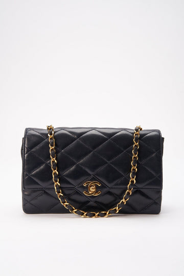 Chanel Single Flap Crossbody with 24K Gold Plated Hardware - Navy