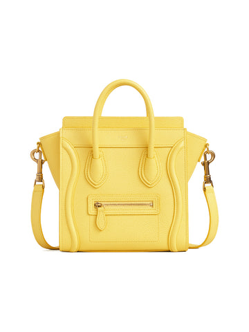 Nano LuCSage Bag in Drummed Calfskin in Citron