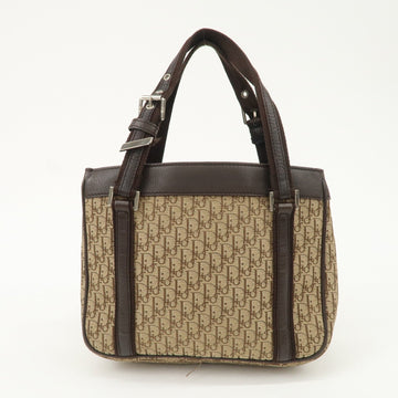 Christian Dior Trotter Leather Canvas Hand Bag Brown Used