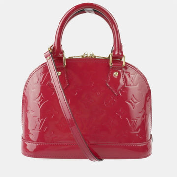 Red Monogram Vernis Leather Alma Top Handle Bag