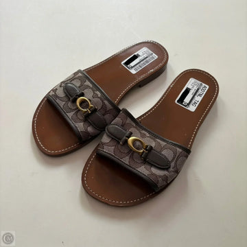 Sandals Designer By Coach In Brown, Size: 8.5
