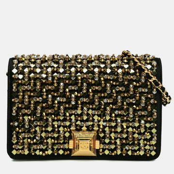 Embellished Satin Pyramid Wallet On Chain
