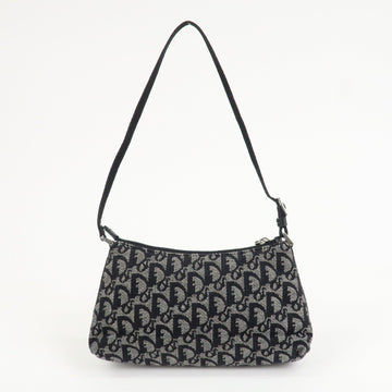 Christian Dior Trotter Canvas Accessory Pouch Hand Bag Navy