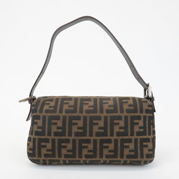 FENDI Zucca Mamma Baguette Canvas Shoulder Bag 26424 Brown Black Used