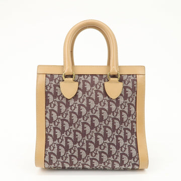 Christian Dior Trotter Jacquard Leather Hand Bag Brown Gold HDW