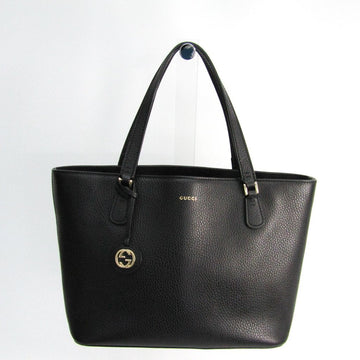 G*G Black Leather CS Tote (SHA-36344)