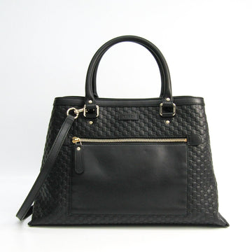 G*G Black Micro CS Leather Convertible Tote (SHA-47244)