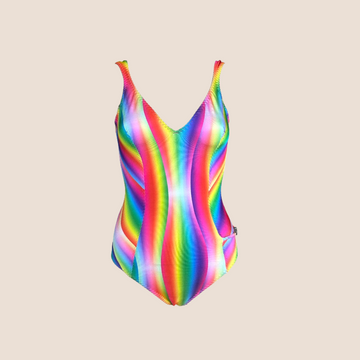 CHRISTIAN DIOR SS 2005 RAINBOW LOGO SWIMSUIIT