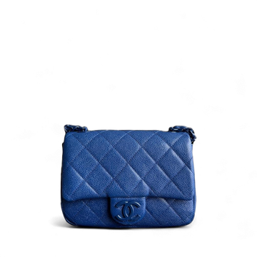Chanel Classic Flap Seasonal Mini Square - Caviar Quilted Grained Calfskin All Blue Series 29