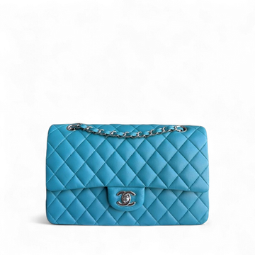 Chanel Classic Flap Medium - 25CM Quilted Lambskin Blue Silver Hardware Series 20
