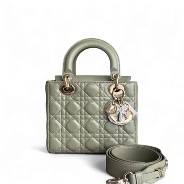 Dior Lady Small Flap ABC - Cannage Lambskin Green Avocado Gold Hardware MyABC