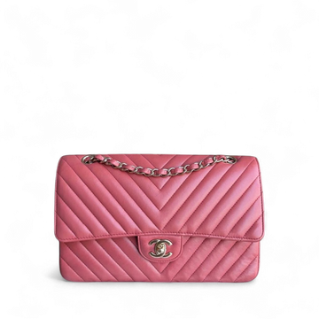 Chanel Classic Flap Medium - 25CM Chevron Lambskin Pink Gold Hardware Series 25
