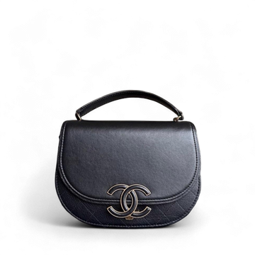Chanel Coco Curve Flap Bag - Black Quilted Calfskin Gold Hardware Series 24