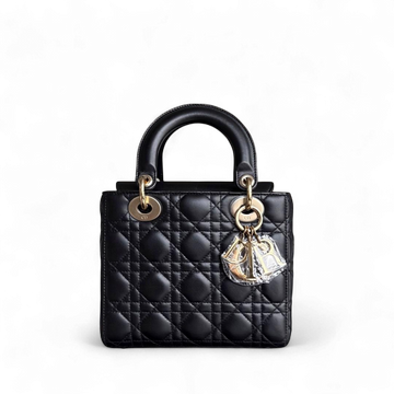 Dior Lady Small Flap - Cannage Lambskin Black Gold Hardware NO STRAP